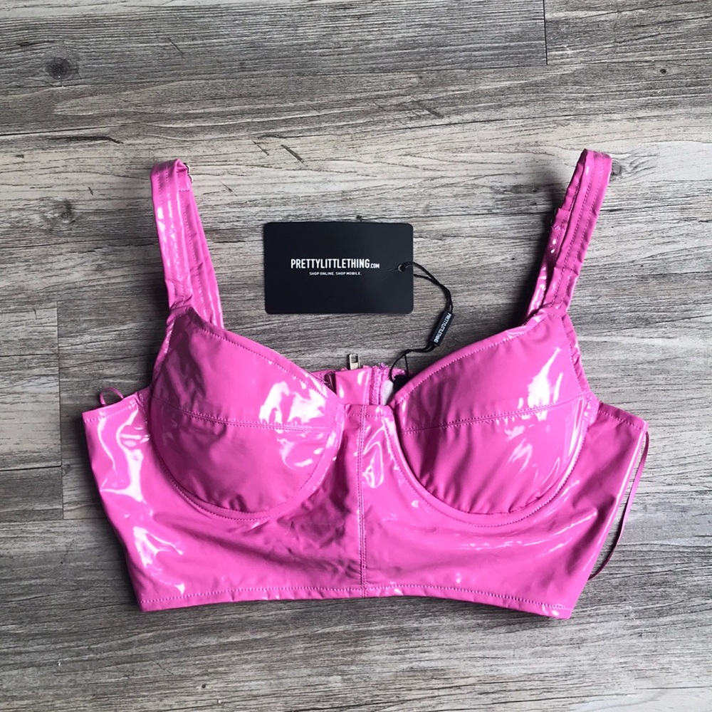 Pink Pleather Bralette